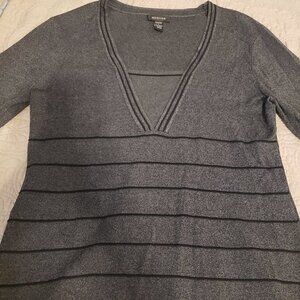 SPENSE 3/4 Sleeve heathered black sweater